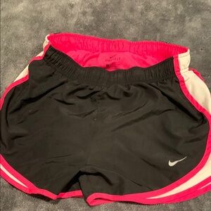 Nike Black and Pink Athletic Shorts Moisture-Wicking Design